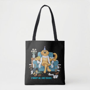 Funny Golden Retriever Messy Birthday Dog Mischiev Tote Bag