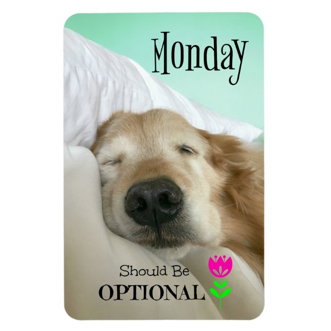 Funny Golden Retriever Monday Should be Optional Magnet (Vertical)