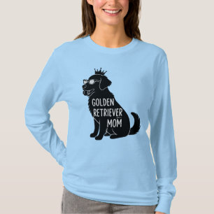 Funny Golden Retriever Mum Cute Dog with Crown T-Shirt