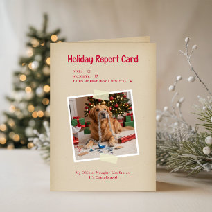 Funny Golden Retriever Photo Dog Christmas Holiday Card