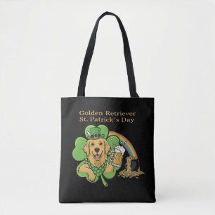Funny Golden Retriever St. Patrick's Day Leprechau Tote Bag