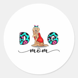 Funny Golden Retriever Tattoo I Love You Dog Mum L Classic Round Sticker