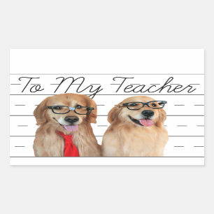 Funny Golden Retriever Teacher Appreciation Rectangular Sticker