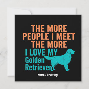 Funny Golden Retriever Vintage Graphic Design Invitation