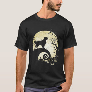 Funny Golden Retriever Witch Pumpkin Halloween Cos T-Shirt