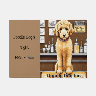funny goldendoodle dog brown neutral doormat