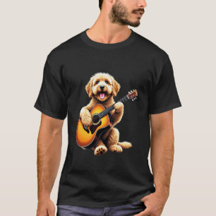 Funny Goldendoodle Dog Playing Guitar Design for M T-Shirt