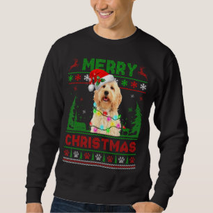 Funny Goldendoodle Dog Tree Christmas Lights Xmas Sweatshirt
