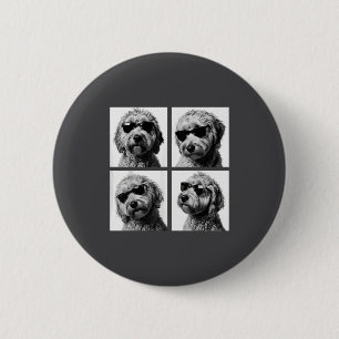 Funny Goldendoodle Meme Cute Doodle Photo Booth  6 Cm Round Badge