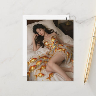 Funny Goldfish Dress Postcard