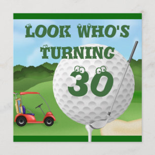Funny Golf  30th Birthday Invitations TEMPLATE