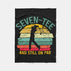Funny Golf 70th Birthday Retro Seven-tee And Still Fleece Blanket