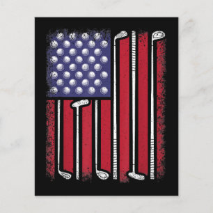 Funny Golf American Flag Golf Player Vintage Golfe