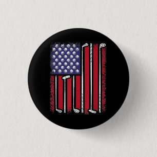 Funny Golf American Flag Golf Player Vintage Golfe 3 Cm Round Badge