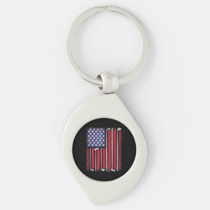 Funny Golf American Flag Golf Player Vintage Golfe Key Ring