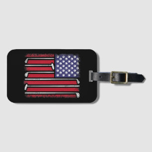 Funny Golf American Flag Golf Player Vintage Golfe Luggage Tag