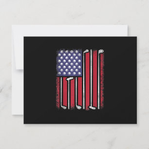 Funny Golf American Flag Golf Player Vintage Golfe RSVP Card