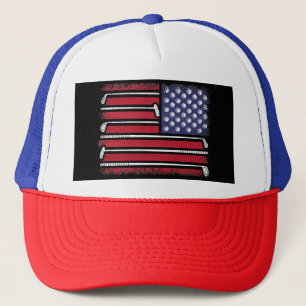 Funny Golf American Flag Golf Player Vintage Golfe Trucker Hat