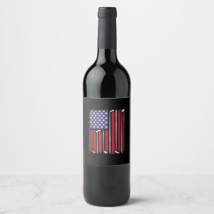 Funny Golf American Flag Golf Player Vintage Golfe Wine Label