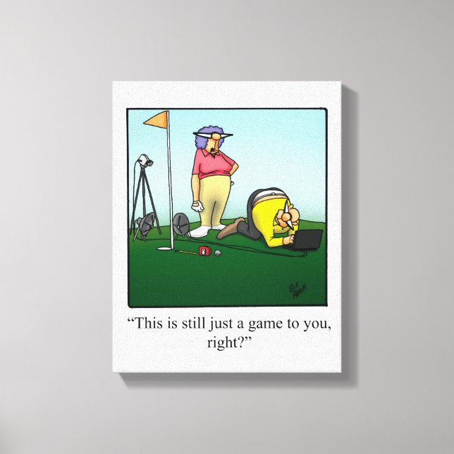 Funny Golf Art Wrapped Canvas (Front)