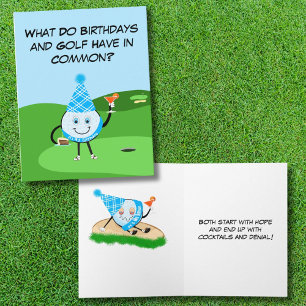 Funny Golf Ball Birthday Joke Card