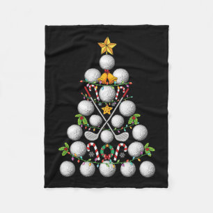 Funny Golf Ball Christmas Tree Christmas Golf Love Fleece Blanket