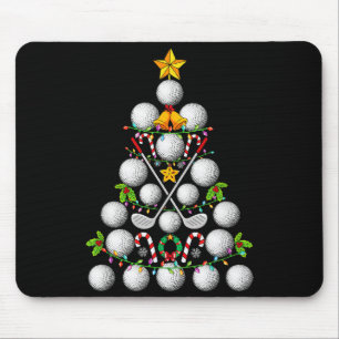 Funny Golf Ball Christmas Tree Christmas Golf Love Mouse Pad