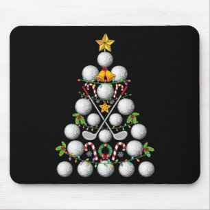 Funny Golf Ball Christmas Tree Christmas Golf Love Mouse Pad