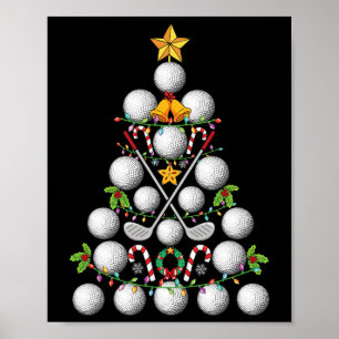 Funny Golf Ball Christmas Tree Christmas Golf Love Poster