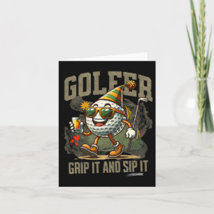 Funny Golf Ball Drinking Card