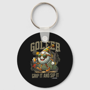 Funny Golf Ball Drinking Key Ring