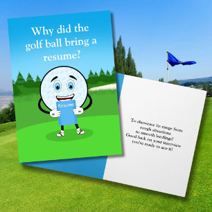 Funny Golf Ball Good Luck On Job Card