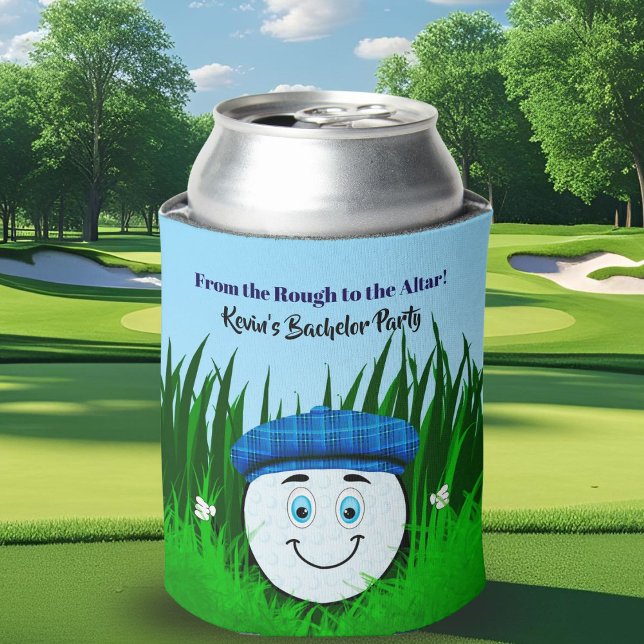 Funny Golf Ball in Rough Bachelor Party Can Cooler (Creator Uploaded)