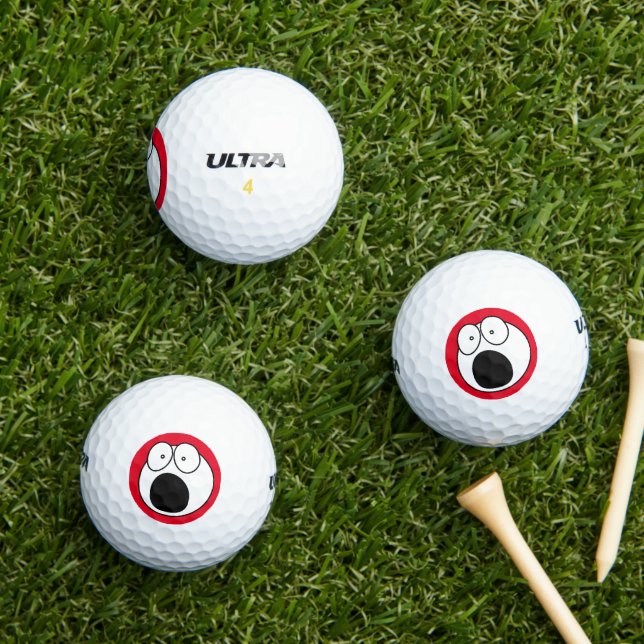 Funny golf ball: Terrified Humourous Face Balls (Insitu Grass)