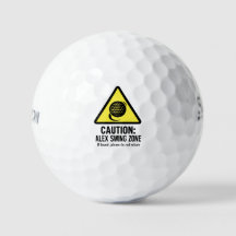 Funny Golf Ball with Caution Swing Zone Design 