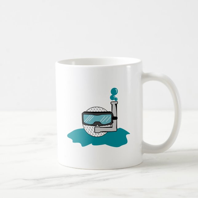 funny golf ball with snorkel coffee mug (Right)