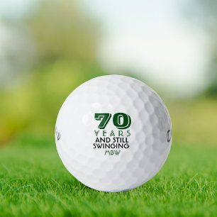 Funny Golf Balls 70th Birthday Party Monogrammed
