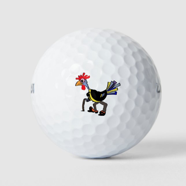Funny Golf Balls for an "Old Rooster" (Front)