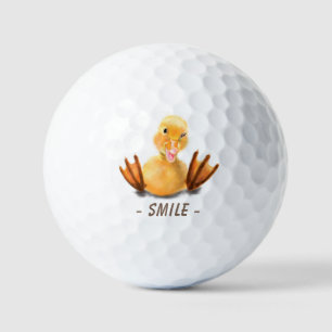 Funny Golf Balls with Playful Yellow Duck  - Smlie