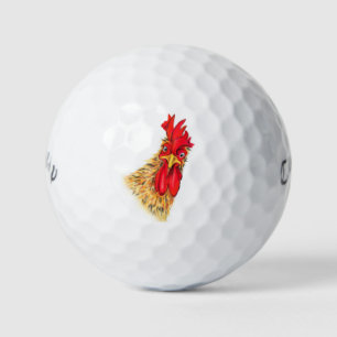 Funny Golf Balls with Surprised Rooster
