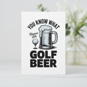 Funny Golf Beer Golfer Gift Beer Humour Golfing Invitation