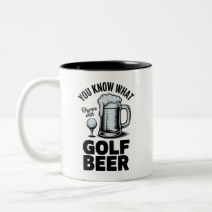 Funny Golf Beer Golfer Gift Beer Humour Golfing Two-Tone Coffee Mug