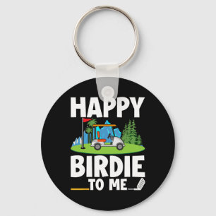 Funny Golf Birthday Happy Birdie Golfer Kids Boys Key Ring