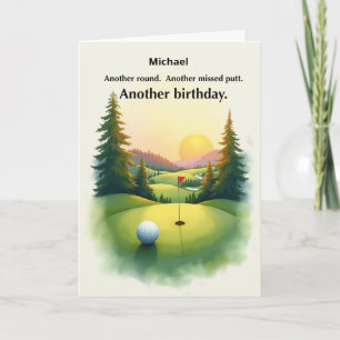 Funny Golf Birthday Missed Putt Humour Personalise Card