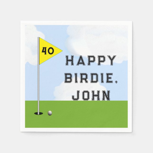 Funny Golf Birthday Napkin (Front)