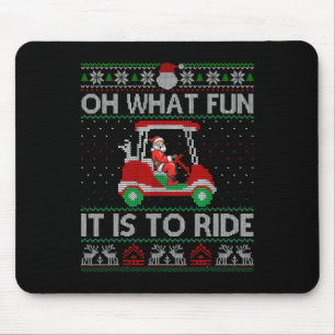 Funny Golf Cart Matching Family Christmas Oh What Mouse Pad