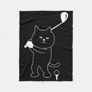 Funny Golf Cat Dad Golfing Golfer Club For Men  Fleece Blanket