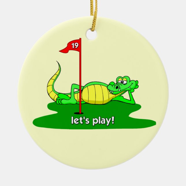 funny golf ceramic tree decoration (Front)