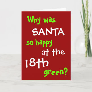 Funny Golf Christmas Card - Santa Hole in One Joke