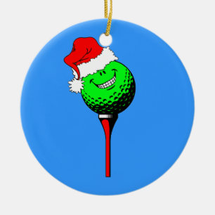 funny golf Christmas Ceramic Ornament